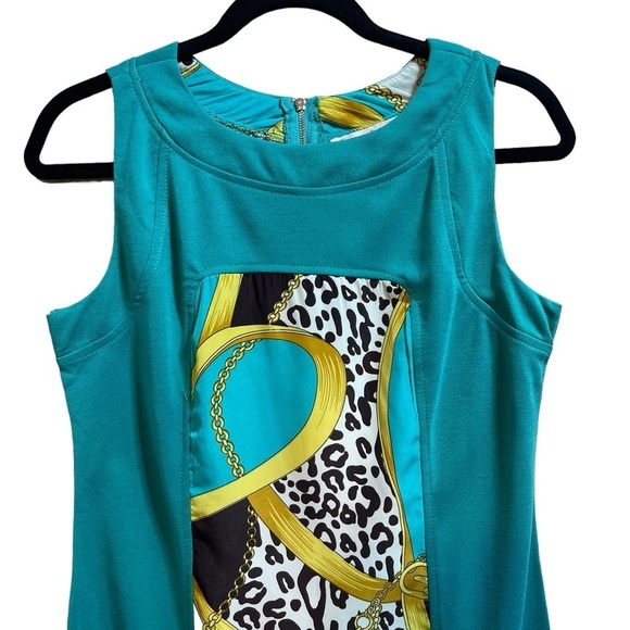 Forla Paris Teal Bodycon Rope & Chains Women's Size Medium - Picture 2 of 8